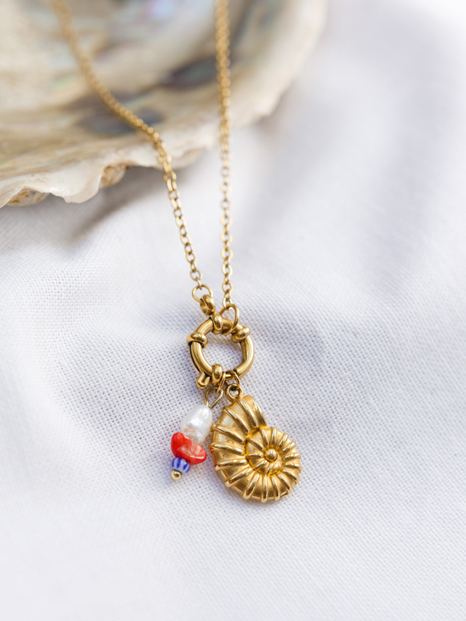 Kette mit Muschel Anhänger Gold